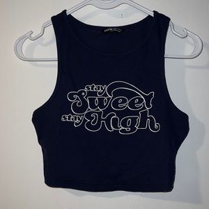 SHEIN high neck crop top